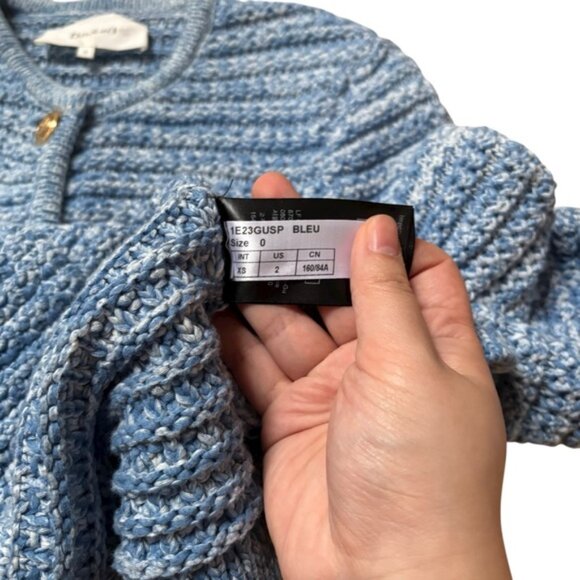 ba&sh Blue Guspa Cardigan Size 2 - Picture 5 of 7